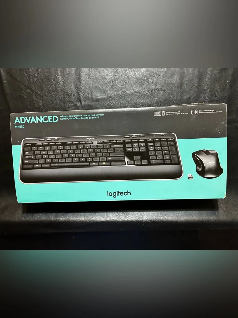 Logitech MK530 Wireless Keyboard and Mouse - Black with Teal Accents
